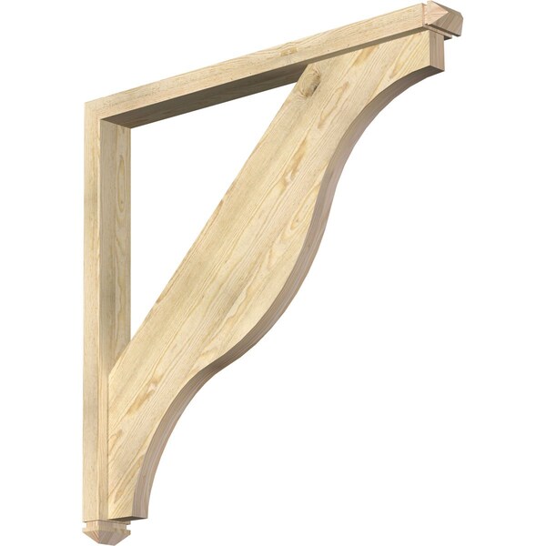 Ekena Millwork Funston Arts and Crafts Rough Sawn Bracket w/ Offset Brace, Douglas Fir, 4"W x 40"D x 40"H BKT0402X40X40FST03RDF - main